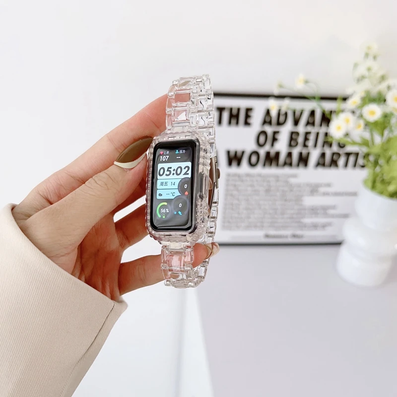 Watch Strap Resin Strap For Huawei Band 9 7 8 Smartwatch Case Replacement Wristband Bracelet For Honor Band 7 6 Huawei Band9 8 Straps