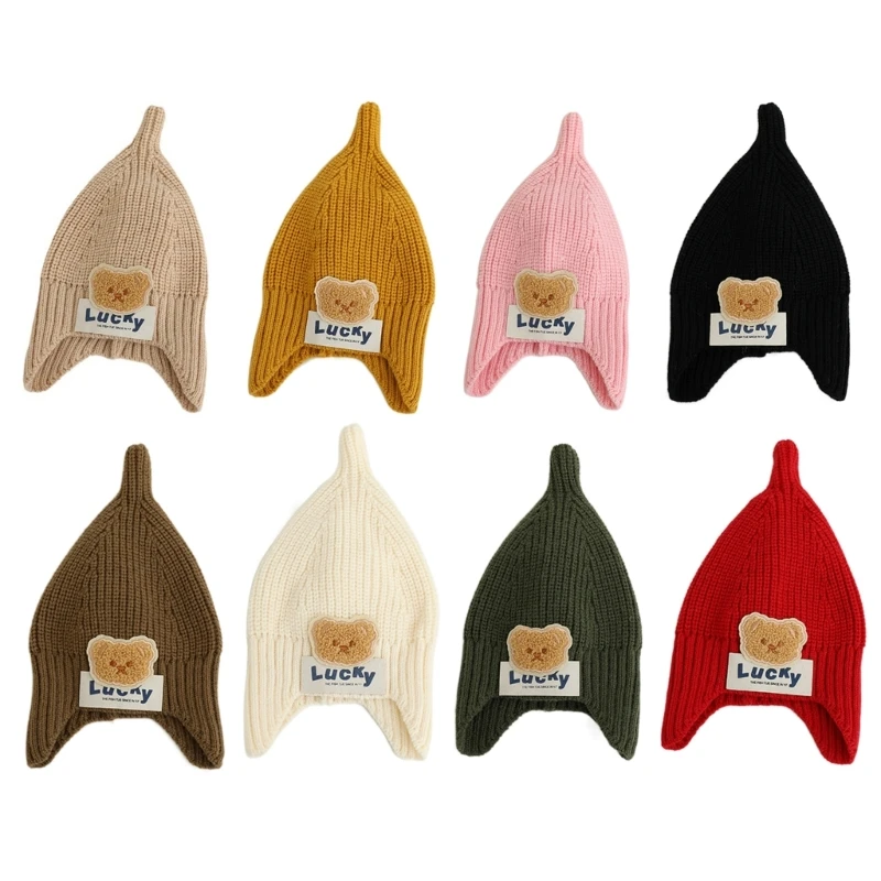 

Ear Protections Knitted Hat Windproof Beanie Cap Soft Bonnet Gift for Toddlers