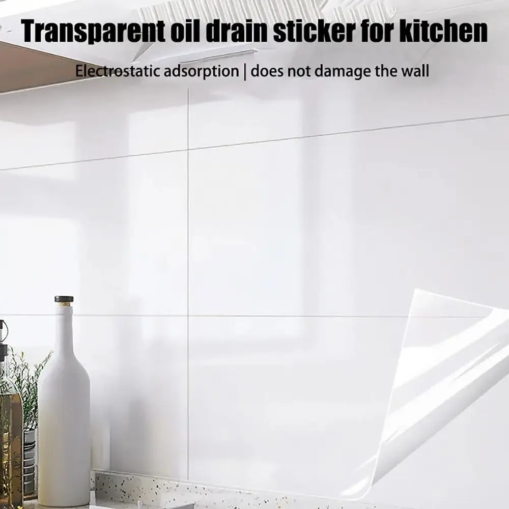 Oil Proof Wall Protector Film Electrostatic Adsorption Transparent Wall Sticker Heat-resisting Electrostatic Adhesion Sticker
