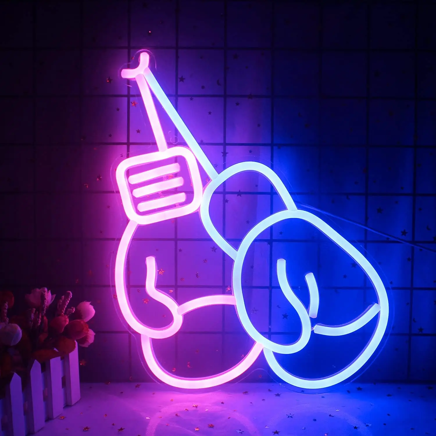 

Boxing Gloves Neon lights Pink Blue LED Light Sign Boxing Gloves Neon Signs for Gym Wall Decoration Boxing Gloves Neon Light