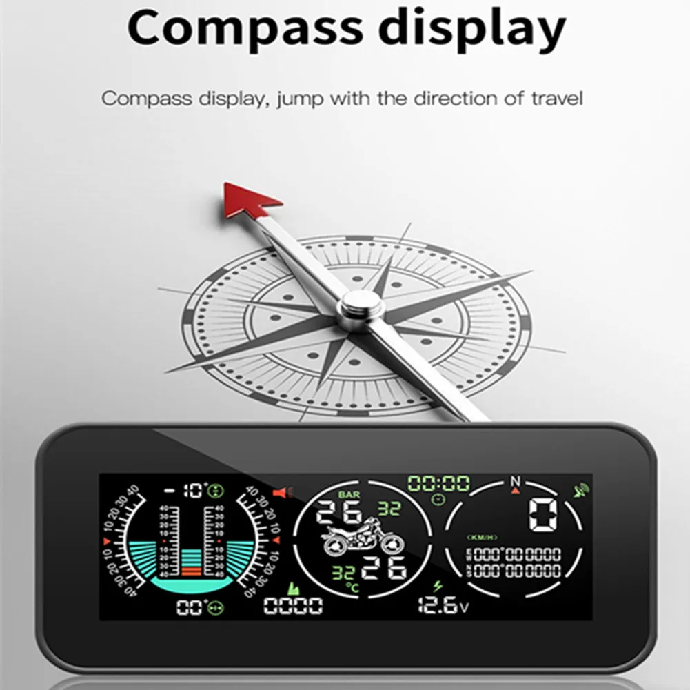 Auto Offroad GPS Digital HUD Neigungsmesser Neigungswinkel Balancer Kompass  MPH