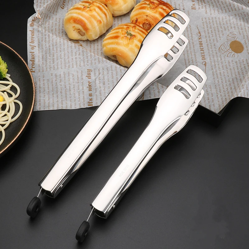 

Stainless Steel Food Tongs Bread Clips Salad BBQ Serving Buffet Clamp Home Cooking Utensil