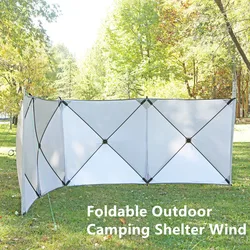 Camping Folding Outdoor Camp Windscreen Gas Stove Burner Shelter Windbreak Wall For Hiking Picnic BBQ Assembly Free Folding Wall