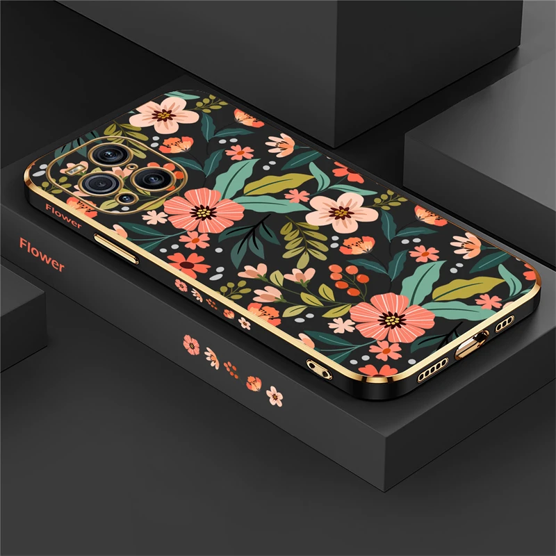 Elegant Silicone Phone Case - Soft Plating Flower Shockproof Cover