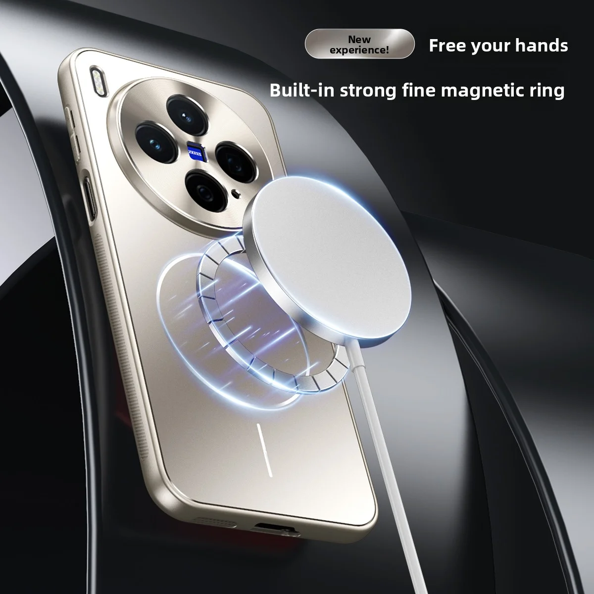 Matte Plating Magnetic Shockproof Phone Case with Metal Lens Protection