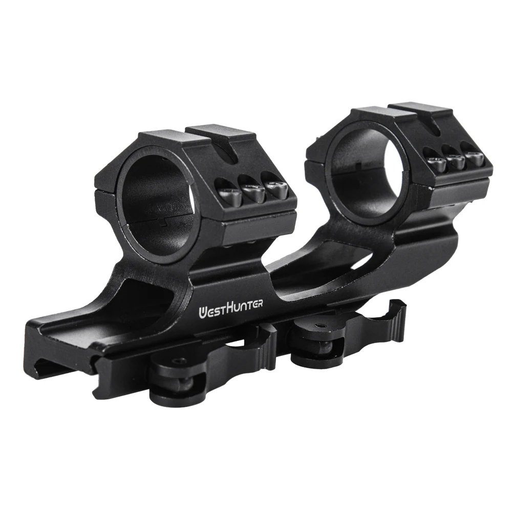 Quick Release One Piece Scope Mount 1"/30mm Dual Rings Hunting Accessories Fits 20mm Picatinny QD Cantilever Tactical Mounts Rifle Scope Mount Ring Rifle Scope Mount Picatinny Riser Mount Scope Riser Mount Picatinny Rail Accessories Scope Mount Adapter Rifle Scope Throw Lever