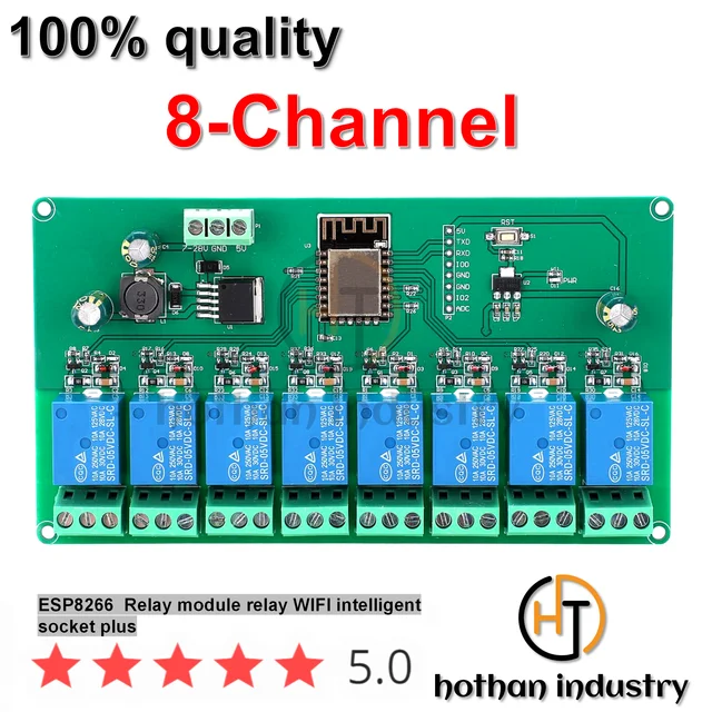 1pcs 1 2 4 8 16 kana ESP8266 8266 ESP 12F 5V 12V 1 kana [1pcs] 1/2/4/8/16 kanał ESP8266 8266 ESP-12F 5V-12V 1 kanał/2 kanał moduł przekaźnika WiFi dla Arduino