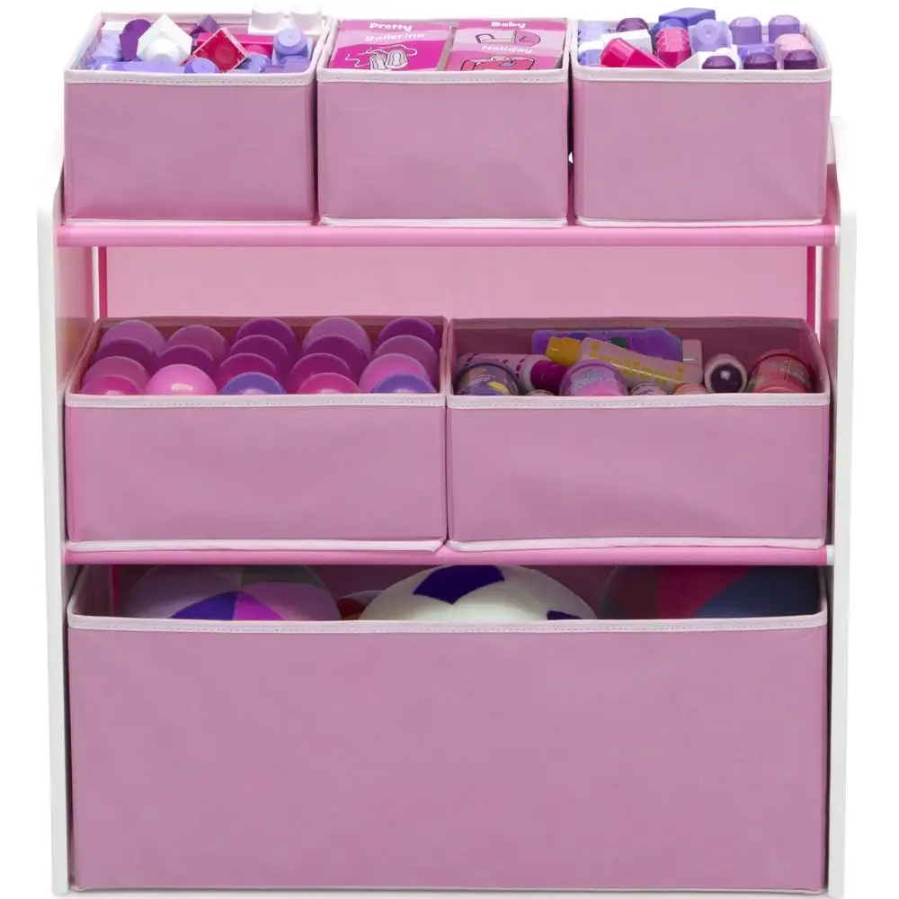 4-Piece Toddler Playroom Furniture Set Table Chairs Toy Organizer Kids Playroom Storage Furniture Unisex Childrens Play Area 6