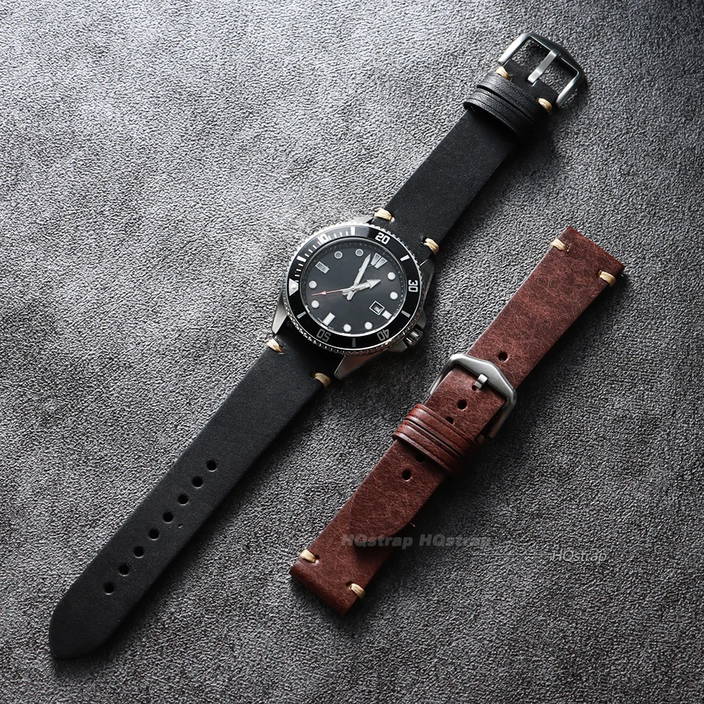 Artisan Genuine Leather Watchband with Quick Release