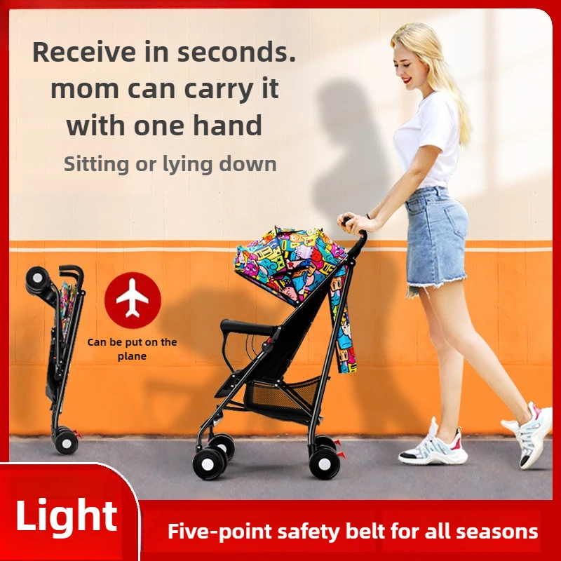 Baby Stroller Can Sit Lightweight Folding Children Baby Stroller Bb Cart