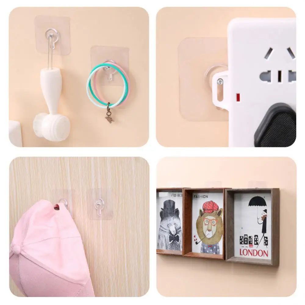 

Strong Hook Hanger Transparent Wall Hook For Picture Self Adhesive Door Wall Hanger Hooks Wall Picture Hanger Wall Screw Sticker