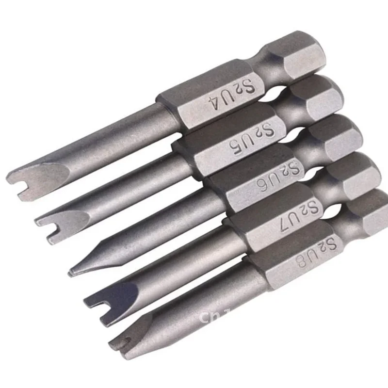

5Pcs Security Set Tamper Proof Screwdriver Drill Bit Screw Hex Shank Magnetic U Shaped 1/4 inch Driv