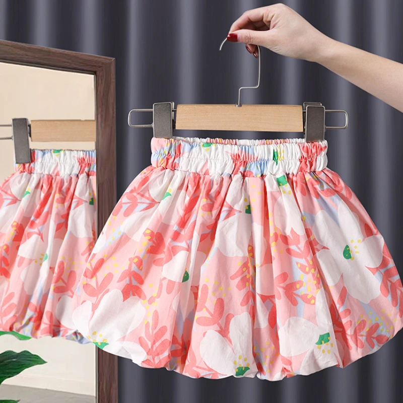 Korean Version of Children's Floral Shorts 2022 Summer Baby Foreign Style Flower Bud Skirt Fashionable All-match Girls Hot Pants