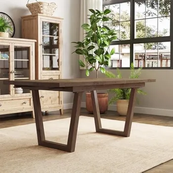 Farmhouse Dining Table for 6 8, 55 6