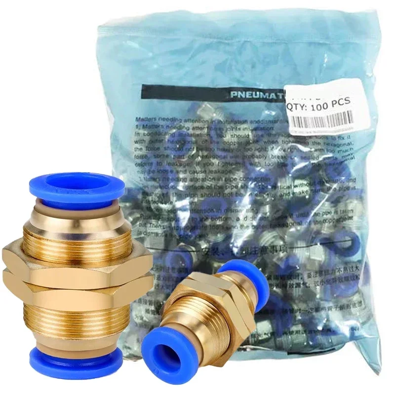 Conector Reto de Diafragma Pneumático Plugue Rápido do Tubo de ar Plugue Rápido Pm4 Pm6 Pm8 pm 10 Pm12 50 Pcs 100 Pcs 500 Pcs 1000 Pcs