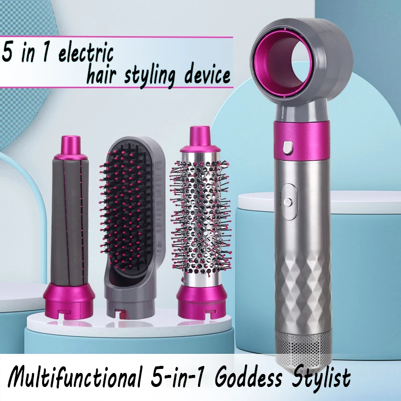 Secador de Cabelo Molhado e Seco 5 em 1 Novo Pente Quente Conjunto Profissional Curling Ferro Alisador Cabelo Ferramenta Estilo Secador Doméstico Kit 26 Online shopping