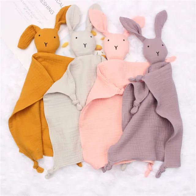 Baby Cotton Muslin Comforter Blanket Soft Newborn Sleeping Dolls Kids Fashion Sleep Toy Soothe Appease Towel Bibs 3