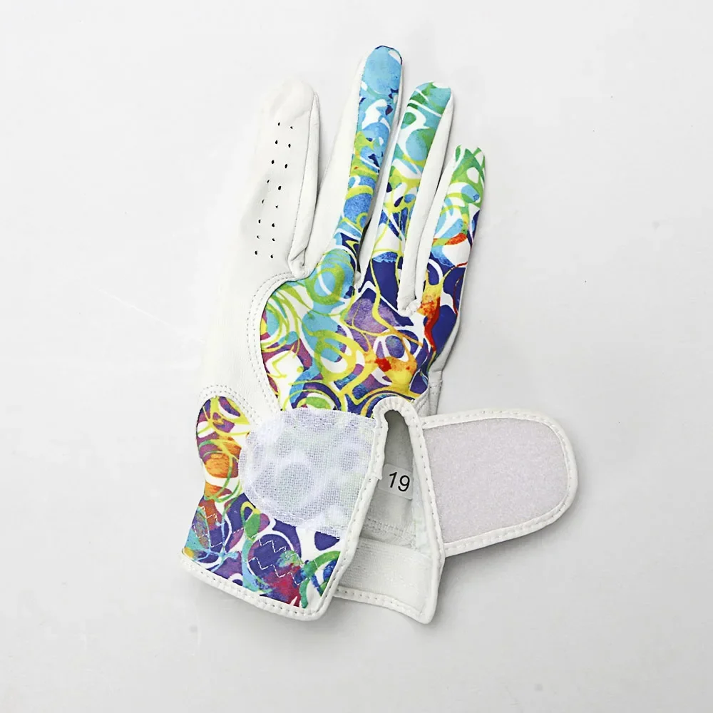 1 Pair(2Pcs) Anti-slip Golf Gloves Women's Left and Right Hand Soft Breathable Pure Sheepskin Gloves for Lady Female 18/19/20/21 5