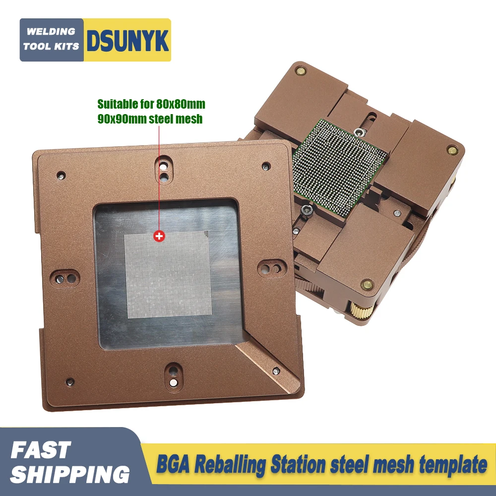 80mm/90mm Aluminium legierung BGA Reballing Station Kit 90*90mm BGA Reballing Station mit 10/Stk. BGA Universal Schablone Löt kugeln