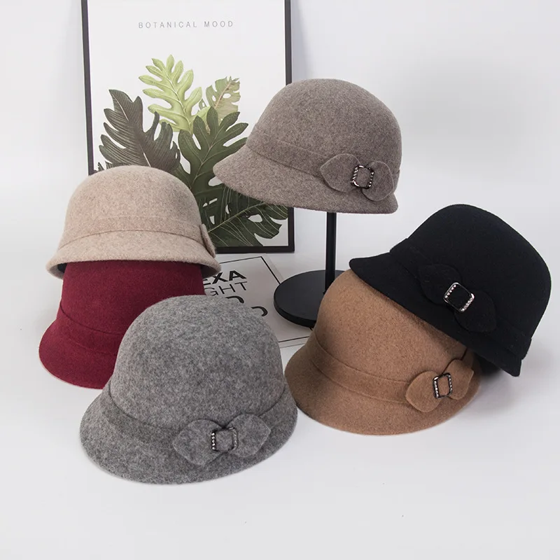Wool Short Eave Fisherman Hat Women's Autumn And Winter Korean Version Woolen Warm Hat British Elegant Cold Proof Top