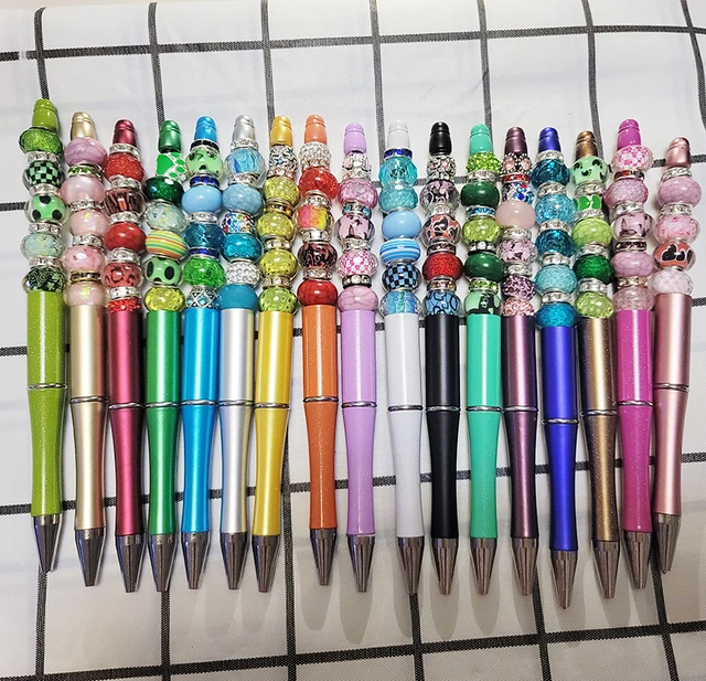 80pcs Beaded Pen Bracelet Glass Beaded Ballpoint Pen Assorted