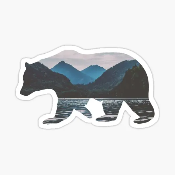 

Наклейки в виде горного медведя для декора, Мультяшные бутылки для воды, наклейки, украшения, бампер, фон для ноутбука, гостиной, стены для детей, 5 шт.