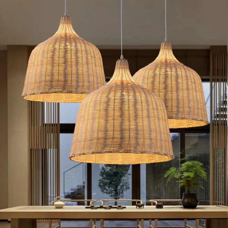 

1PCS New Southeast Asia Bamboo Pendant Lamp Hand-woven Handmade Weaving E27 220V-260V Garden Restaurant Art Hanging Lamp