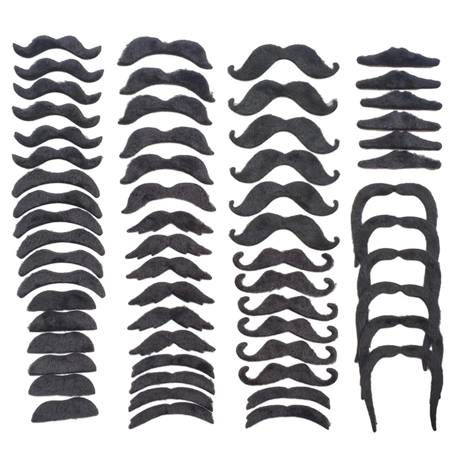 

60 Pieces Fake Mustaches Novelty Simulation Beards Costume Supplies for Festivals Photo Props Carnival Masquerade Ball Holidays