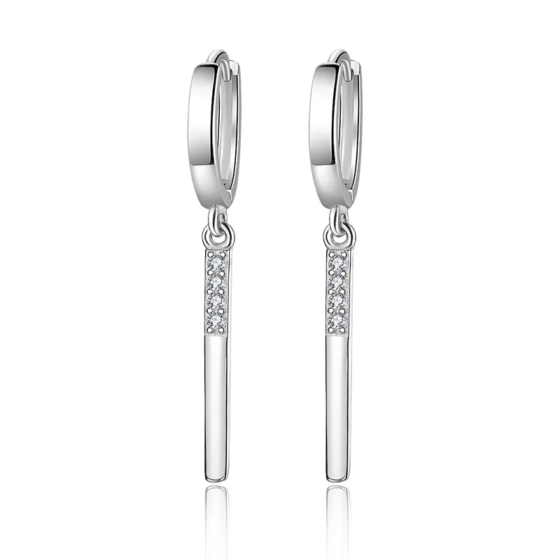 Fashion 925 Sterling Silver earrings For Women Simple Creative Small Stick Ear Buckle Jewelry Lady Anniversary Accessories Gifts