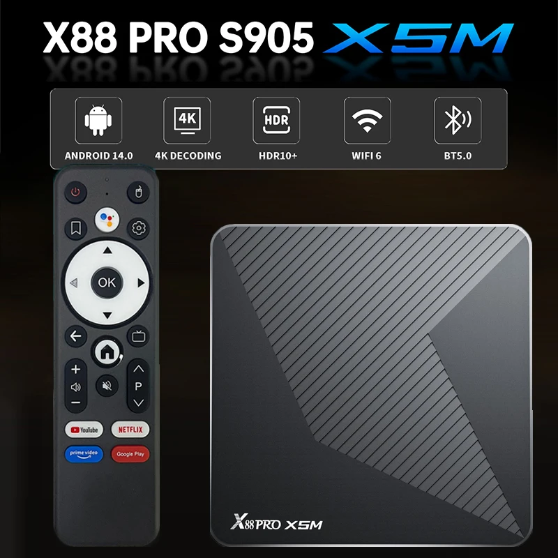 X88PROX5MAndroid14.0SmartTVBoxAmlogicS905X5M4K1000M2.4G5GWifi6BT5.0VoiceRemoteMediaPlayerAndroidSetTopBox-AliExpress