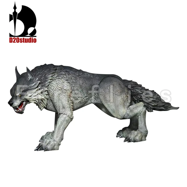 1/12 D20studio Action Abbildung Weiß Knochen Wolf Dark Grau 
