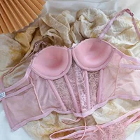 Japon Sexy ensemble de Lingerie Lolita Kawaii rose blanc à lacets adulte Cosplay femmes soutien-gorge ensemble de sous-vêtements fille vêtements de nuit 3