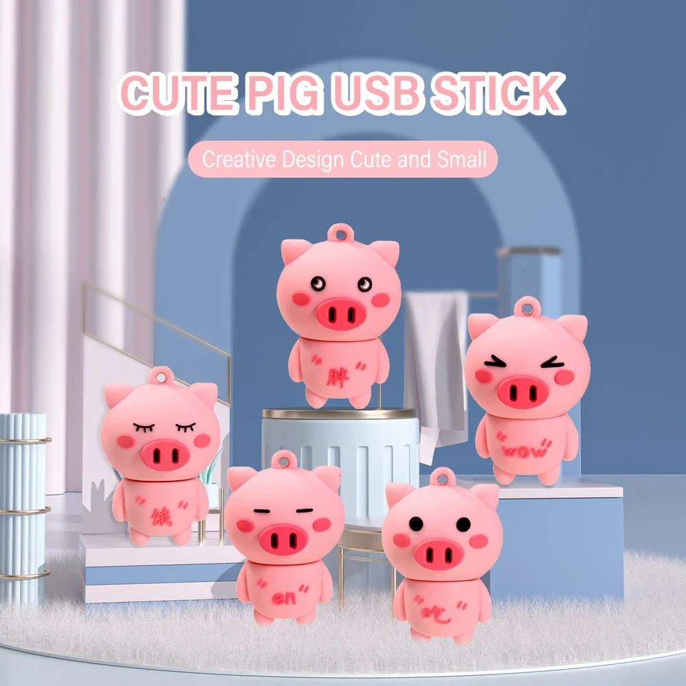 JASTER USB flash drive 4GB-64GB Cute pink pig pendrive