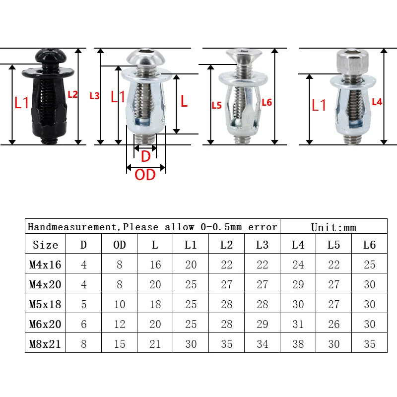 Rivet Nut Kit 20/30/50Pcs Petal Shape Rivet Nut Screw Bolt Expansion Metal Rivetnut Panel Clamp Lock Jack Nuts M4 M5 M6 M8