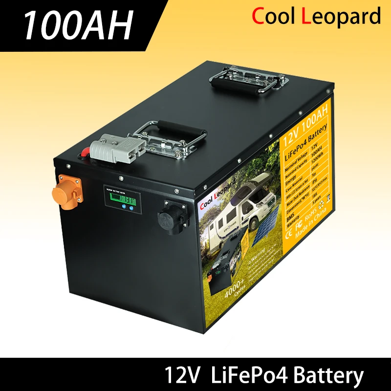 CooI Leopard Lithium Lron Phosphate High Energy Battery LiFePO4 12V 100Ah For Outdoor Power Supply For Tourist RV Etc