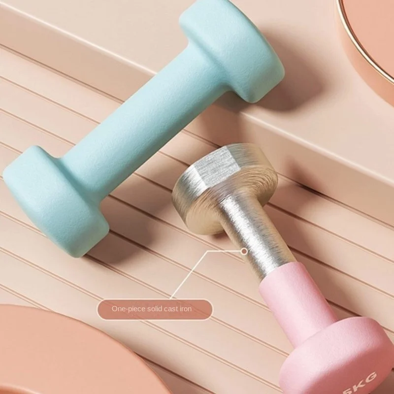 Adjustable Dumbbell Yoga Flat Head Scrub Impregnated Plastic Men And Women Home Exercise Sports Equipment Solid Cast Iron