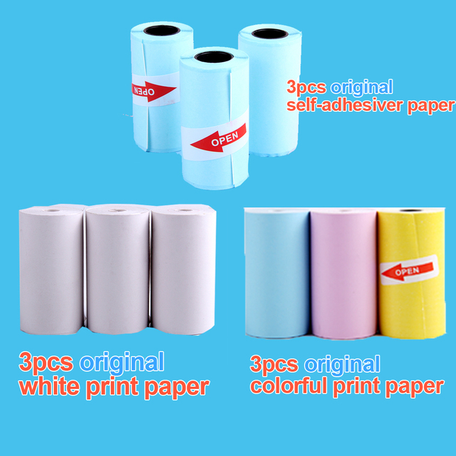 57*30mm Thermal Paper White Children Camera Instant Print Kids Camera Printing Paper Replacement Accessories Parts