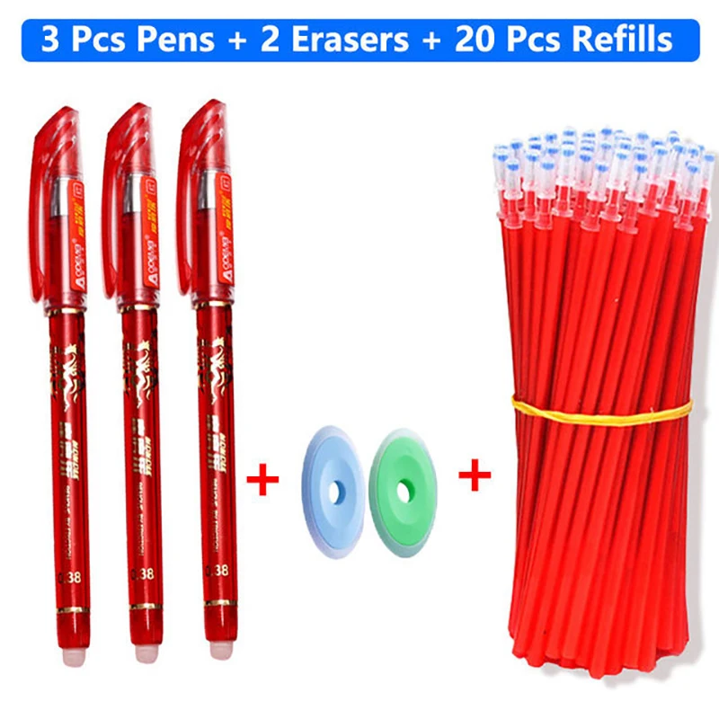 Gel Pens Retractable Gel Pens Erasable Neutral Pens Color Pen Set Ballpoint Pen Colored Pens Erasable Gel Pens Erasable Pens 25 Pieces/Set Gel Erasable 0.5mm Neutral Pen Blue Black Red Ink