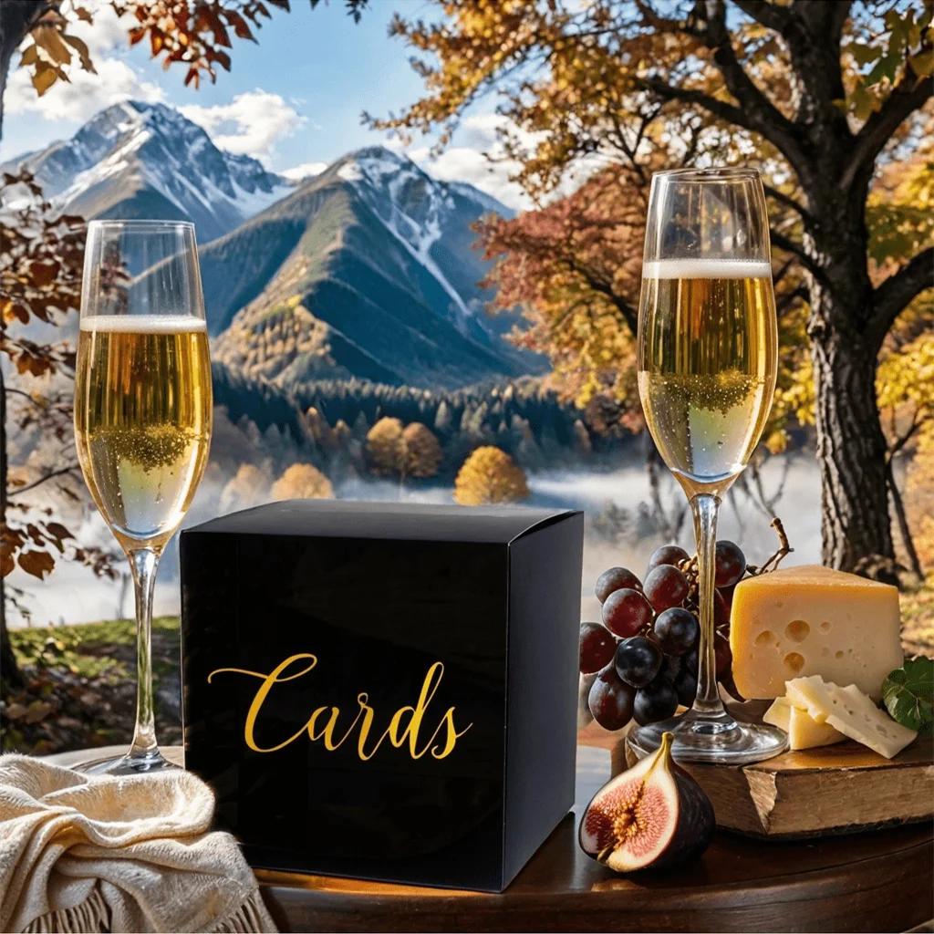 1PC Card Box Gold Foil Design 10 greeting cards Favors Money Box for Wedding Reception Baby Showers Birthday Party gift bags greeting cards