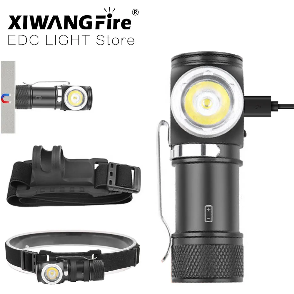 

P8LED Small Flashlight TYPE-C Charging Portable Waterproof Strong light Multi-function Light Headlamp with Magnet and Pen Holder