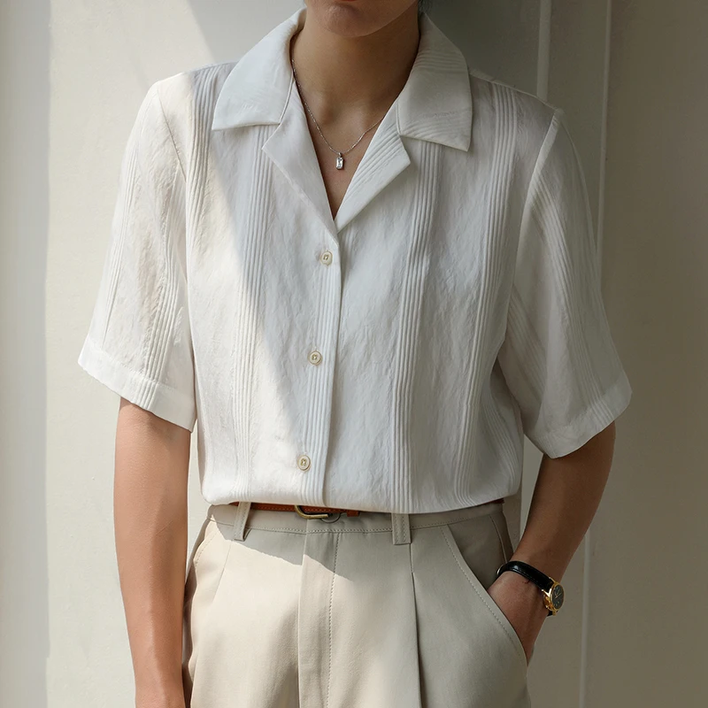 Women's Vintage White Office Blouse