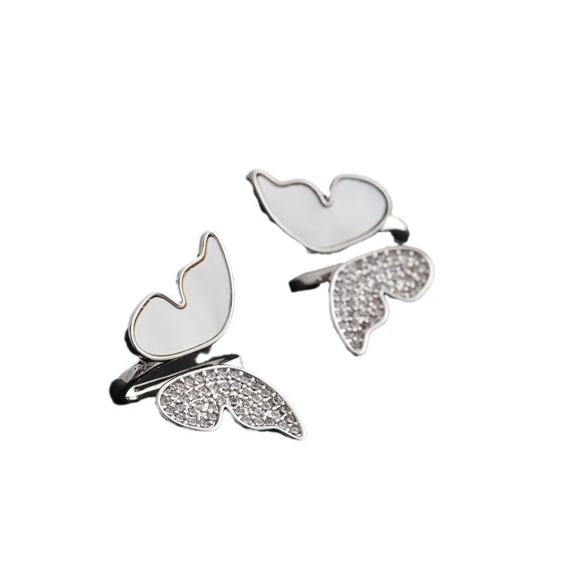 Light luxury fashion natural shell butterfly earrings for women