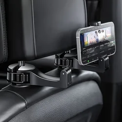 Versatile Car Headrest Hook with Phone Holder (Silvery)