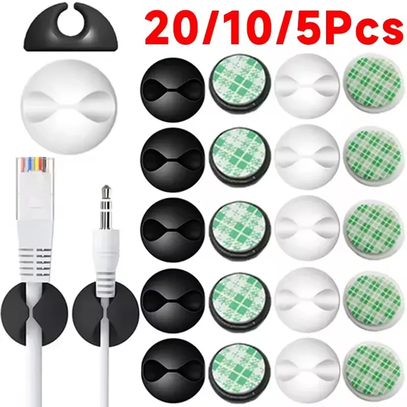 50-1Pcs Car Cable Clips Winder Earphone Holder Cord USB Line Desktop Management Clips Organizers Wire Cord Holder for Home Car
