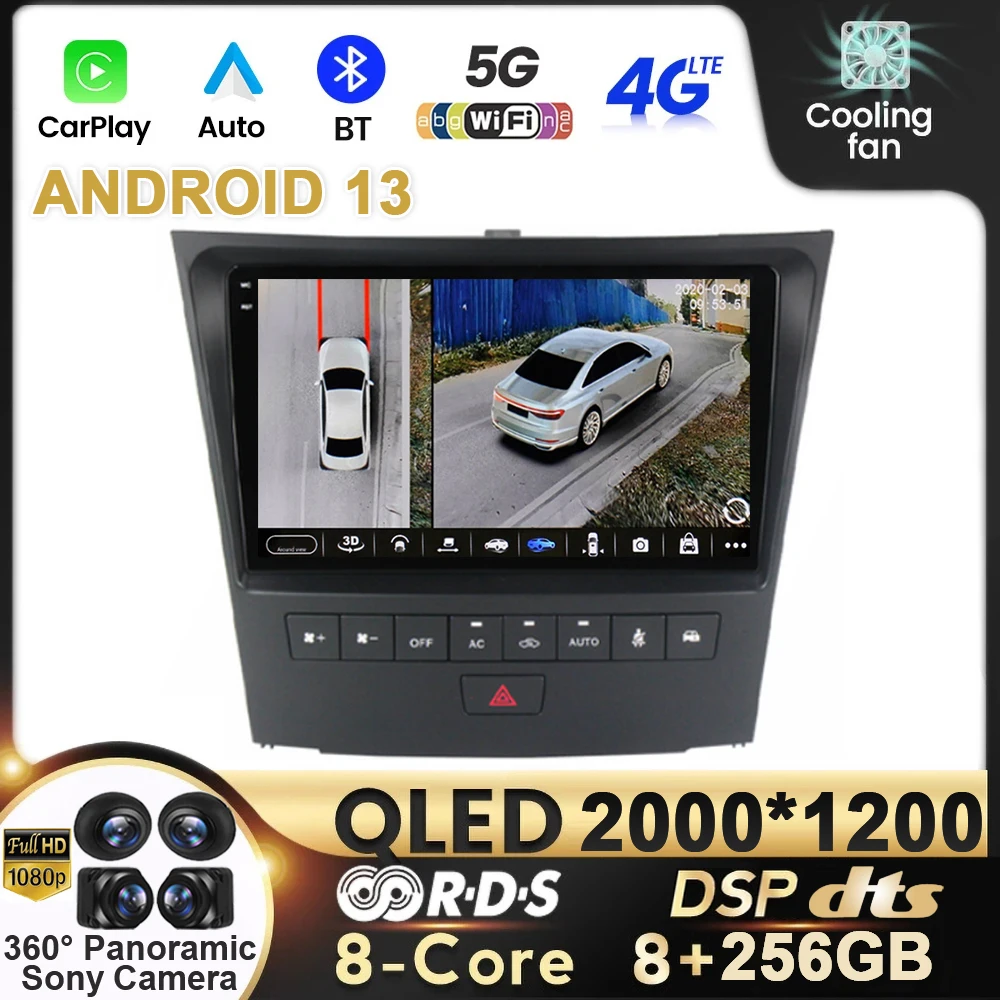 

Car Radio Android 13 Multimedia For Lexus GS300 S190 GS350 GS400 GS430 GS450h GS460 GS 300 III 3 350 2004 - 2011 QLED Autoradio