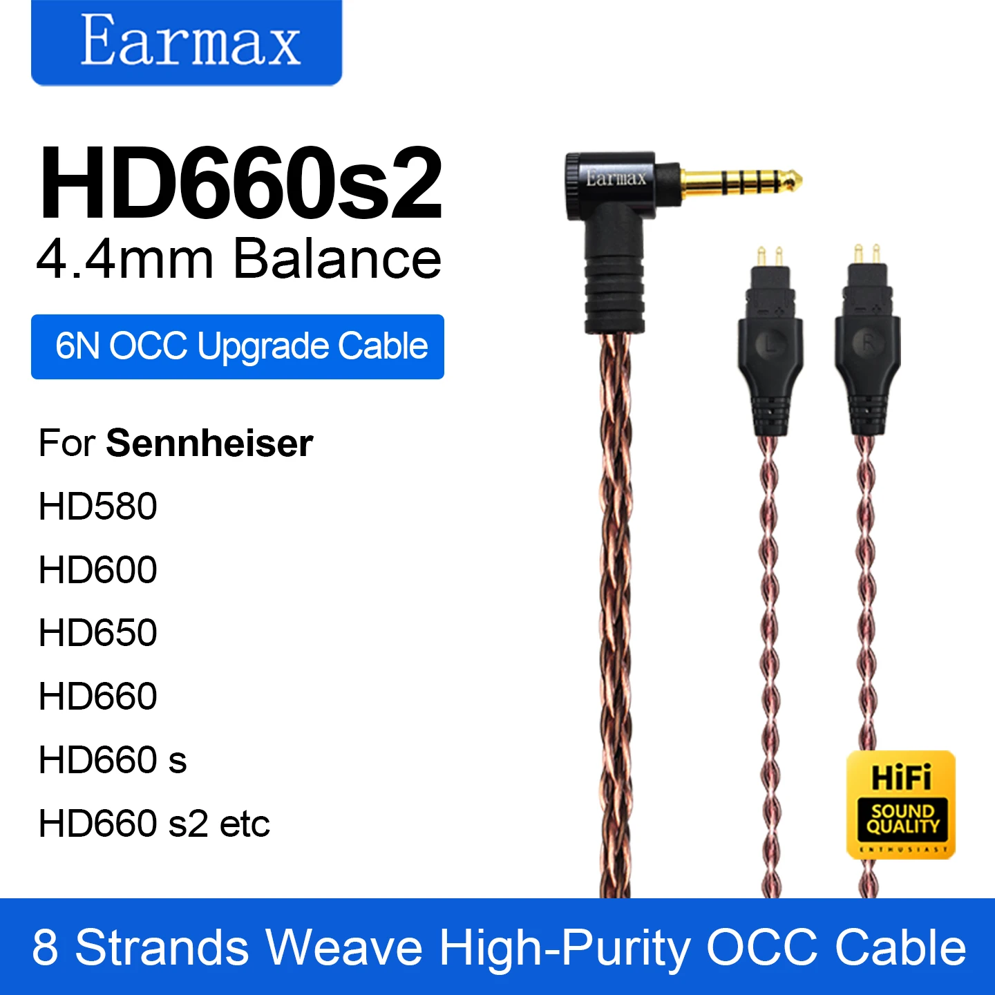 4.4mm バランス ゼンハイザー Hd660S2 Hd660S Hd660 Hd650 Hd600 Hd580