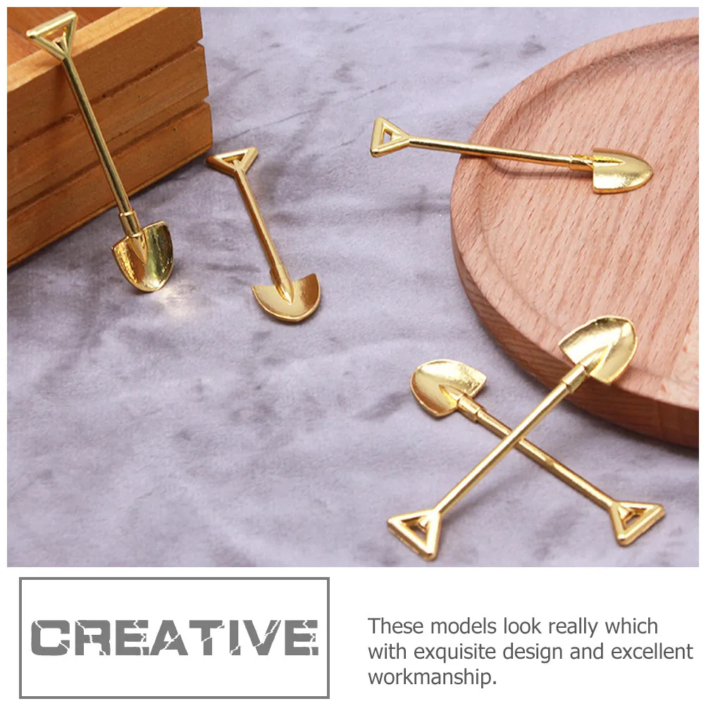 6Pcs 미니 삽 합금 마이크로 조경 삽 창의적인 미니 하우스 장식 작은 정원 도구 미니어처 원예