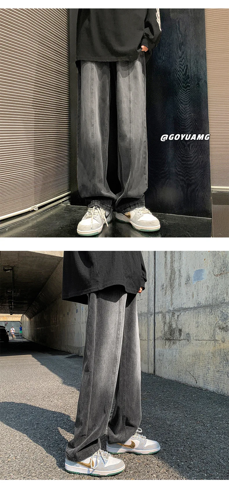 Supply vintage jeans men's loose straight autumn and winter high street fashion street vibe trousers jeans