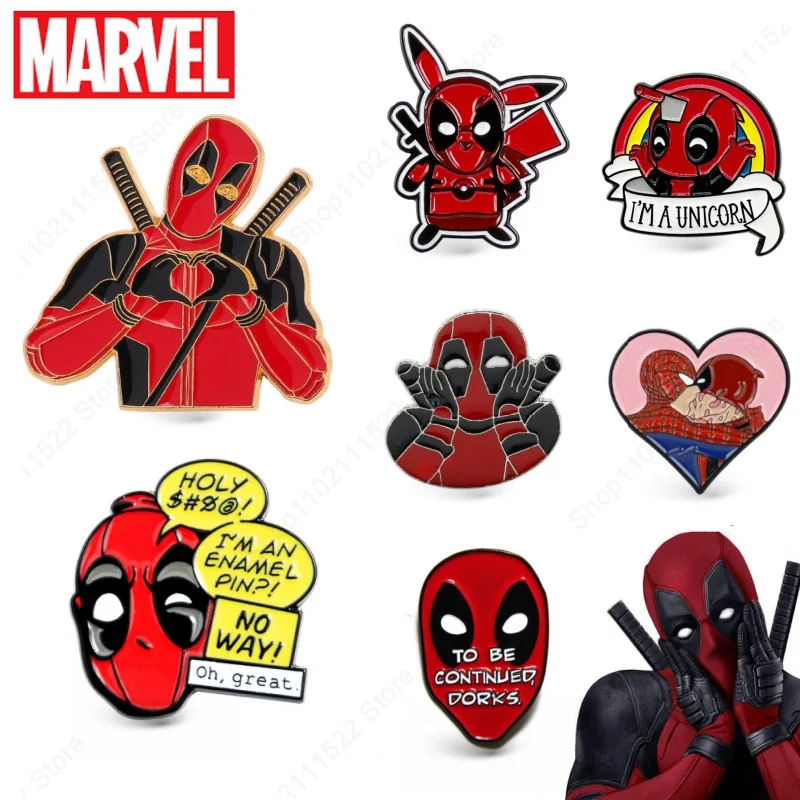 

Marvel Spider Man Deadpool Collection Styling Lacquer Alloy Brooch Clothing Accessories Anime Pins Jewelry Birthday Gift Friends