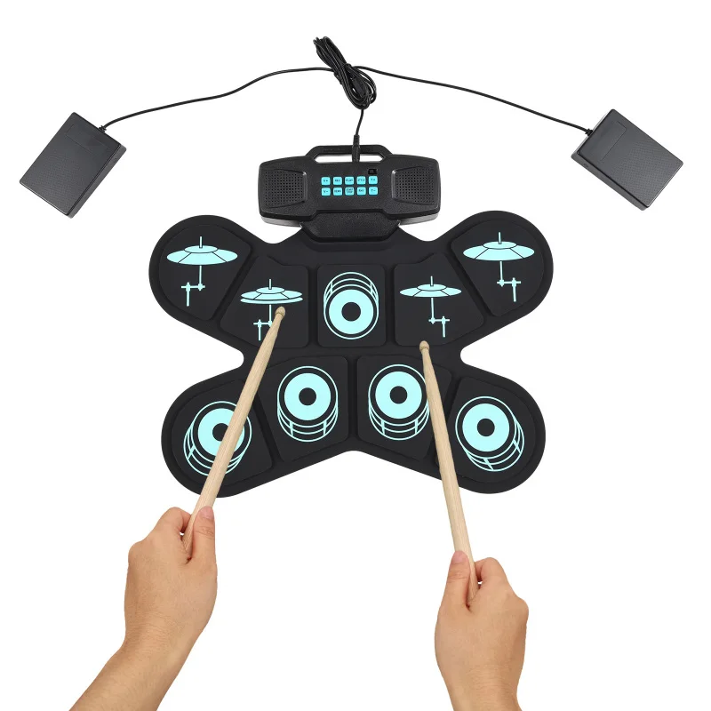Electronic Drum Set Portable Drum Pad Virtual Drum Kit 9 Pads